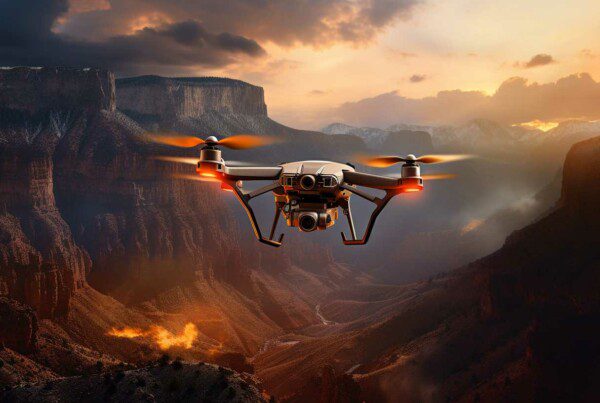 Drone monitoring forest fire
